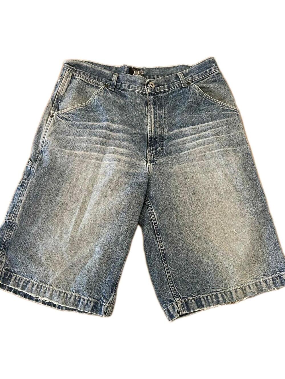 Express Denim Carpenter Gravel Shorts Worn Distressed Men’s Size 34